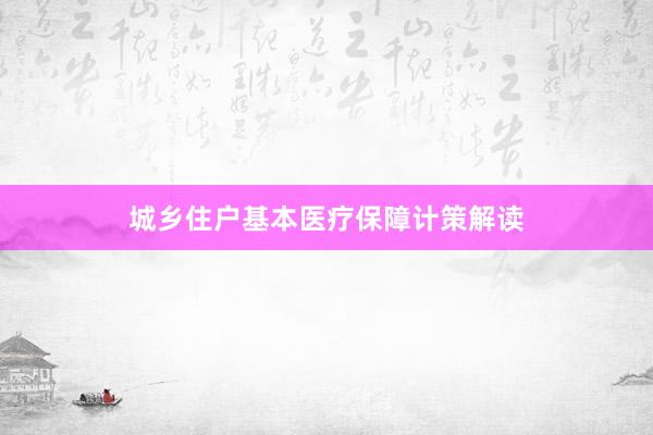 城乡住户基本医疗保障计策解读